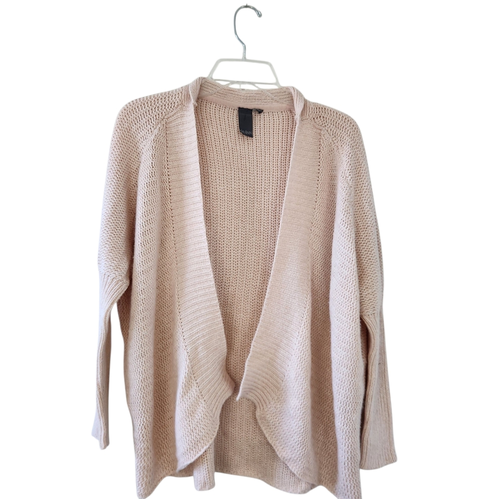 Quinn Women's Pastel PINK Open Cardigan Large Knit Winter Sweater